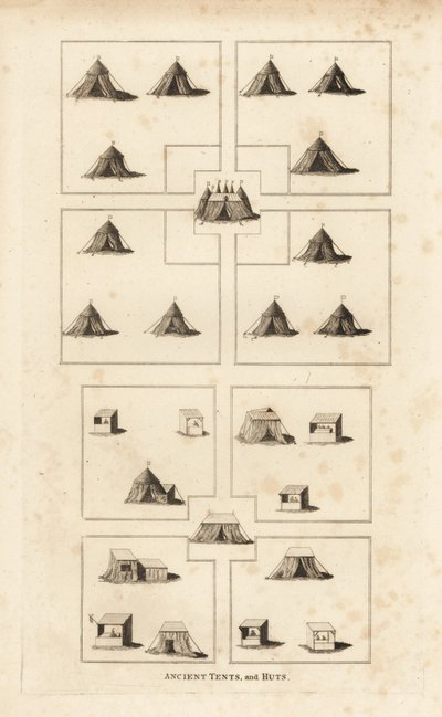 Königliches Lager zur Zeit von König Heinrich VIII., zeigt die königlichen Quartiere, den Marktplatz, die Hütten der Ladenbesitzer, Metzger usw. von Unbekannt
