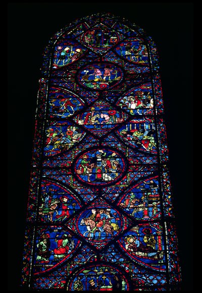 Szenen aus dem Leben Karls des Großen (747-814) aus dem Chorumgang, ca. 1215-35 (Buntglas) von Unbekannt