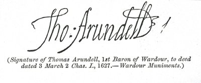 Unterschrift von Thomas Arundell von Unbekannt