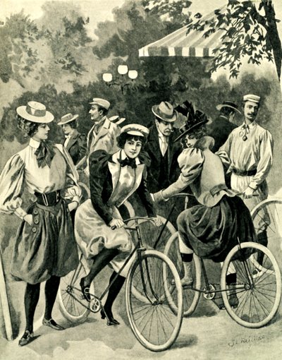 Die Mode für Fahrräder im Bois de Boulogne von Unbekannter Künstler