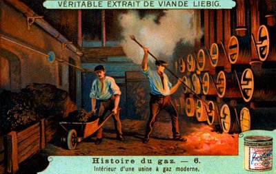 Die Geschichte des Gases: Innenraum eines modernen Gaswerks von Unbekannter Künstler