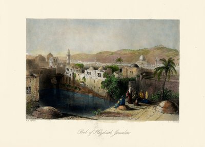 Das Heilige Land - Teich von Hiskia, Jerusalem. - Bibel von Unbekannter Künstler
