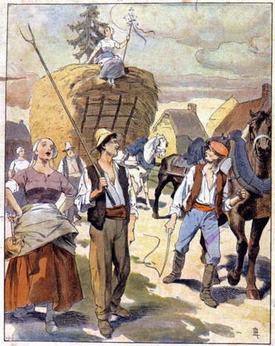 Der letzte Weizenwagen in der Beauce, ca. 1910 von Unbekannter Künstler