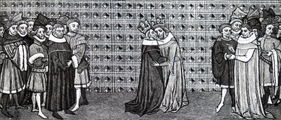 Das Treffen von König Edward III. und König Philipp V. von Frankreich von Unbekannt
