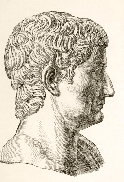 Tiberius Caesar Augustus (42 v. Chr. - 37 n. Chr.), zweiter römischer Kaiser, geboren als Tiberius Claudius Nero, aus 