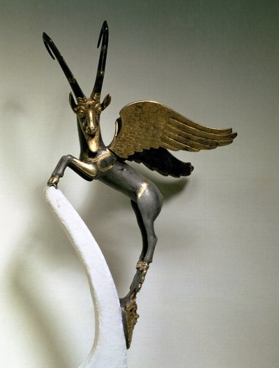 Vasengriff in Form eines geflügelten Steinbocks, Achämenidenzeit, aus Iran, ca. 500 v. Chr. von Unbekannt