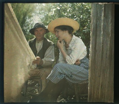 Vendee malerisch: Die Netzstunde, August 1919, Longeville, Frankreich - Autochrome anonym von Unbekannter Künstler