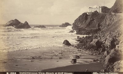 Blick auf Cliff House und den Strand darunter, San Francisco von Unbekannter Künstler
