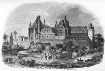 Ansicht des Schlosses von Gaillon, Normandie. 19. Jahrhundert (Gravur aus „Mysteres des vieux chateaux de France“ von Le Francois). von Unbekannter Künstler