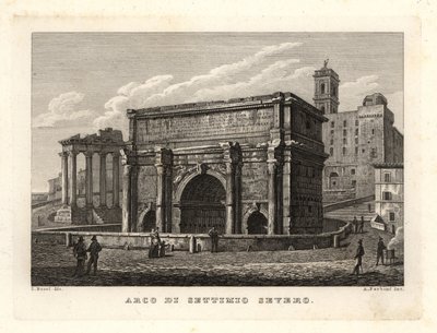 Ansicht des Septimius-Severus-Bogens, Rom von Unbekannt