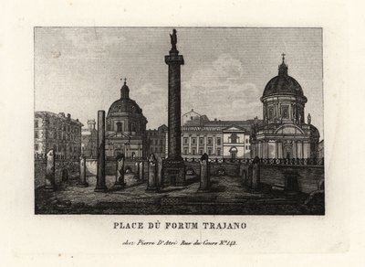 Ansicht des Trajansforums mit der Trajanssäule, Rom von Unbekannt