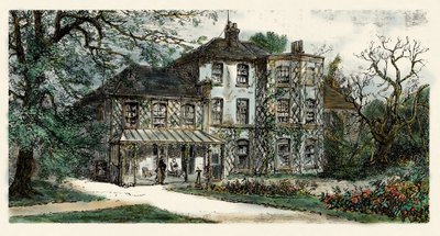 Ansicht des Hauses von Charles Darwin (1809-1882), in dem er „The origin of the species“ verfasste. Gravur des 19. Jahrhunderts von Unbekannter Künstler