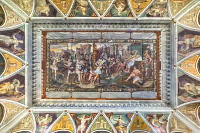 Ansicht des Gewölbes des Raums von Odysseus, Palazzo della Prefettura, Bergamo, Italien von Unbekannter Künstler