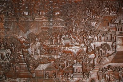 Wat Phra Doi Suthep, Chiang Mai. Relief. Thailand von Unbekannt