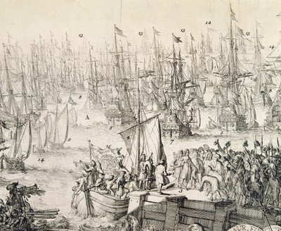 Wilhelm von Oranien segelt im November 1688 nach England von Unbekannter Künstler