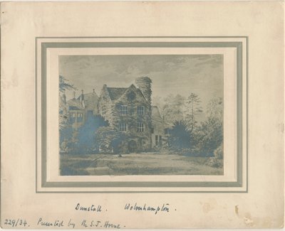 Wolverhampton - Dunstall Hall: Fotografie eines Aquarells, undatiert [ca. 1860] von Unbekannt