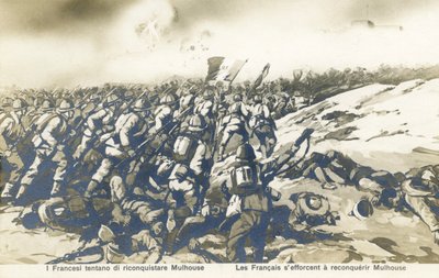 Erster Weltkrieg: Der französische Vorstoß zur Rückeroberung von Mülhausen von Unbekannter Künstler