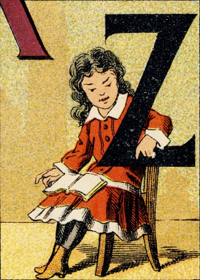 Z - Gravur aus ABCD der kleinen Mädchen. Pellerin & Cie, Drucker-Verleger, Epinal, um 1890. Serie A. von Unbekannt
