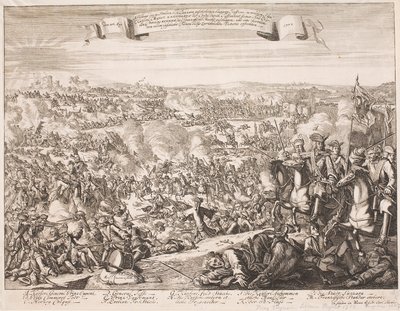 Flugblatt auf die Schlacht bei Luzzara im Jahr 1702 von Unbekannter Stecher