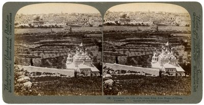 Jerusalem, gesehen vom Ölberg, Palästina, 1901 von Underwood and Underwood