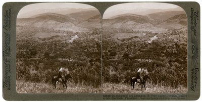 Libanon, Blick nach Osten über das obere Jordantal zum Berg Hermon, 1900er Jahre von Underwood and Underwood