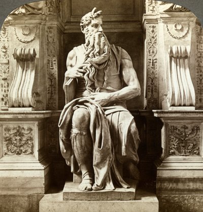 Michelangelos Statue des Moses, Kirche San Pietro in Vincoli, Rom, Italien von Underwood and Underwood