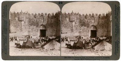 Das Damaskustor, der nördliche Eingang nach Jerusalem, Palästina, 1896 von Underwood and Underwood