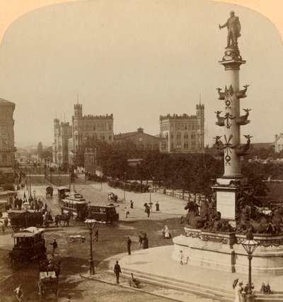 Das Tegetthoff-Denkmal, im Prater-Stern, Wien, Österreich, 1898 von Underwood and Underwood