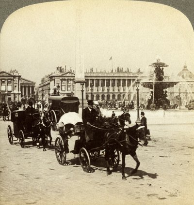 Der Obelisk und der Brunnen, Place de la Concorde, Paris, Frankreich, 19. Jahrhundert von Underwood and Underwood