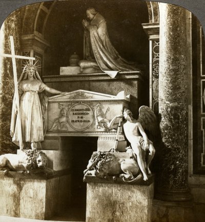 Grab von Papst Clemens XIII., Petersdom, Rom, Italien von Underwood and Underwood