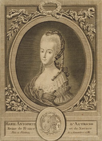 Marie Antoinette von Österreich, Königin von Frankreich und Navarra, geboren in Wien am 2. November 1755 von Unidentified (European)