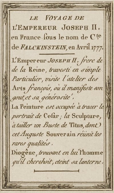 Die Reise des Kaisers Joseph II von Unidentified