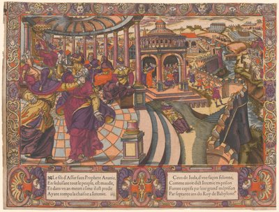 Ananias der falsche Prophet verführt das Volk und bricht die Kette von Jeremia, das Volk von Juda ist in Babylon gefangen. von Unknown