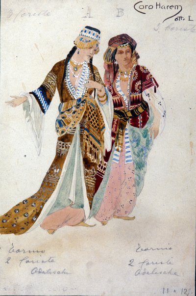 Kostüme für die Frauen des Harems, aus der Oper Oberon, von Carl Maria von Weber von Unknown