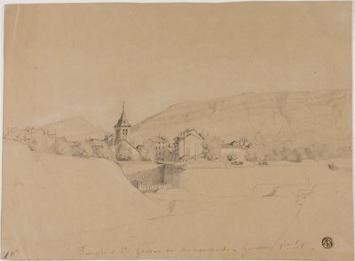 Die Kirche Saint-Gervais von den Stadtmauern in Genf gesehen von Unknown