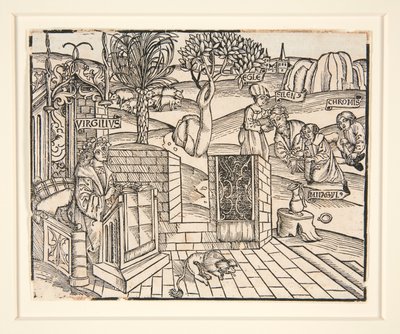Die Hirten Chromis und Mnasyle binden den schlafenden Silenus. 1502. Aus einer illustrierten Veröffentlichung von Virgil von Unknown