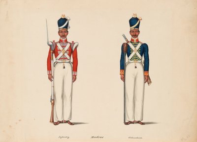 10. Madras Native Infantry und die Madras Artillery von Unknown artist