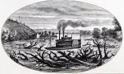 Ein Raddampfer auf dem oberen Missouri von Unknown artist
