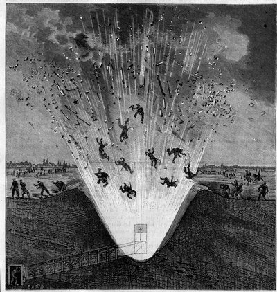 Unfallbedingte Explosion einer Kriegsgrube, Arras (Pas de Calais, 62), 6. Oktober von Unknown artist