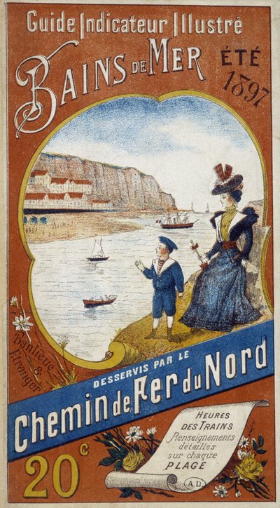 Werbeplakat für den Indicator Guide Illustrated Seebäder bedient von der Nordbahn, Sommer 1897 von Unknown artist