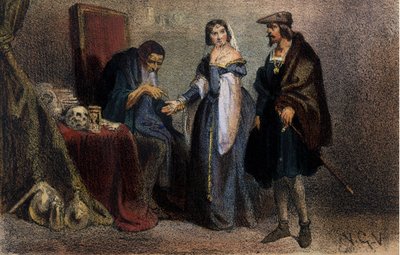 Agnes Sorel, bekannt als „La Belle Agnes“, konsultiert einen Astrologen von Unknown artist