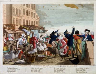 Erscheinung des berühmten Kometen (1811) gesehen vom Quai de la Vallée in Paris - Lied auf die Melodie von La Gripette von Unknown artist