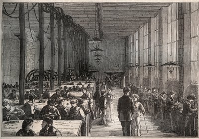 Eisenwerkstatt - Städtische Lehrlingsschule am Boulevard de la Villette in Paris im Jahr 1875 - Gravur von Unknown artist