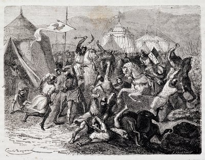 Schlacht am Mont Cassel - in „Histoire de France populaire“ von Henri Martin, Jouvet, Paris, T.1 von Unknown artist