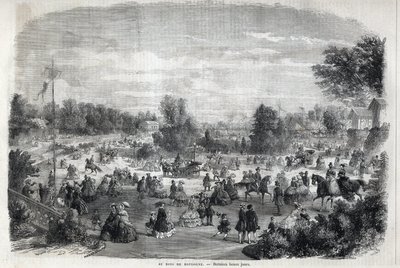 Schöne Tage im Bois de Boulogne in Paris. Gravur in „Das Illustrierte Universum“. von Unknown artist