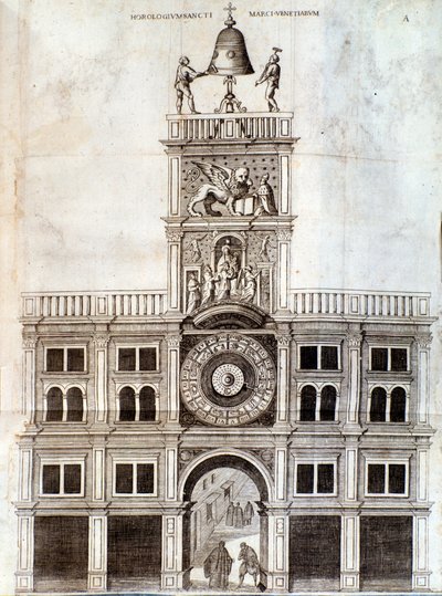 Glockenturm der San Marco Kirche in Venedig. Seite aus De campanis von Rocca von Unknown artist