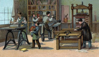 Buchbinderei: Chromolithographie Ende des 19. Jahrhunderts von Unknown artist