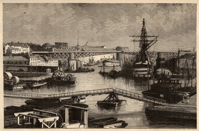 Brest - Der Militärhafen - Finistère - Bretagne - Gravur in „PATRIE - Beschreibung der malerischen Frankreichs in 6 Bänden“ von Lucien Huard - Ende des 19. Jahrhunderts von Unknown artist
