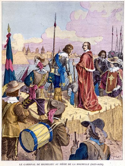 Kardinal Richelieu bei der Belagerung von La Rochelle (1627 - 1628) von Unknown artist