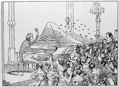 Karikatur von Franz Liszts Triumph bei einem Konzert in Berlin 1842 von Unknown artist
